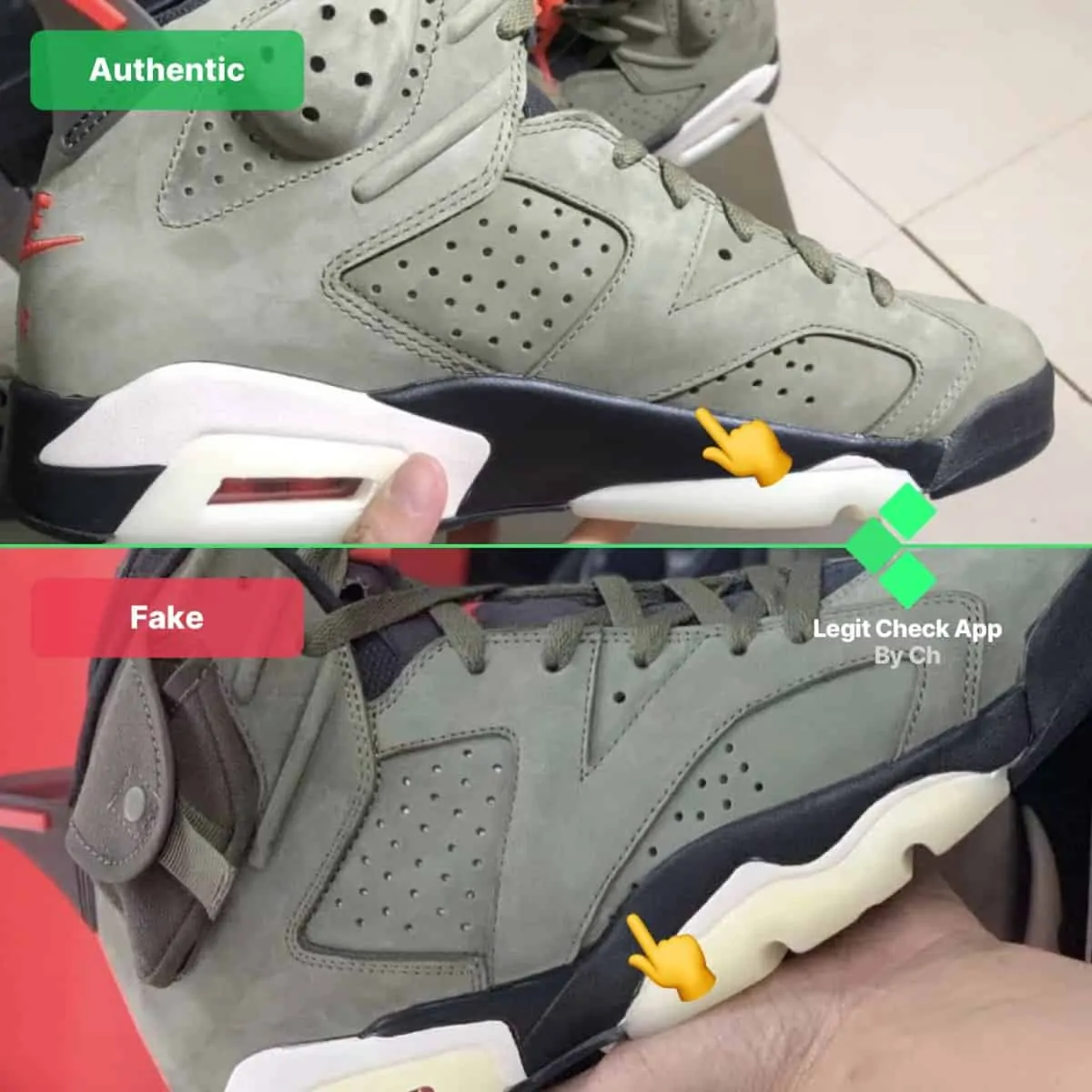 Legit check: Hướng dẫn cách phân biệt Air Jordan 6 Cactus Jack Travis Scott Real và Fake Hinh anh 8: Legit check: Huong dan cach phan biet Air Jordan 6 Cactus Jack Travis Scott Real va Fake