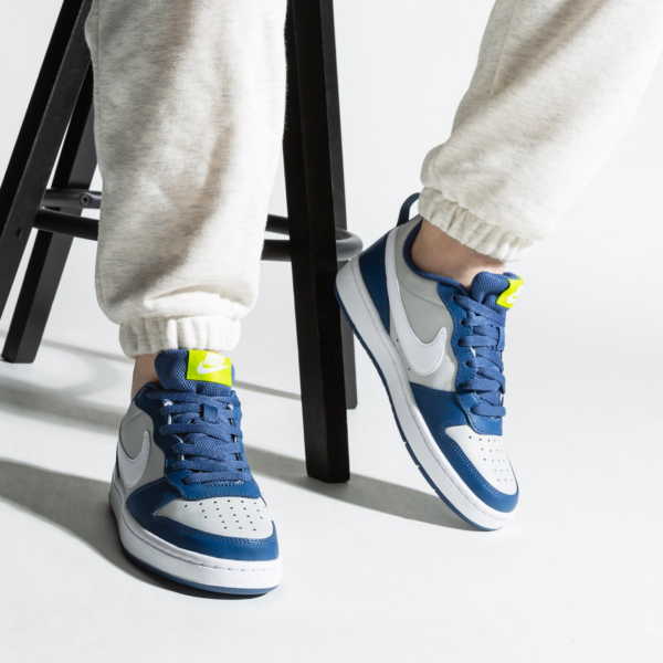 Giày Nike Court Borough Low 2 'Grey Fog Mystic Navy' BQ5448-016 - Ảnh 3