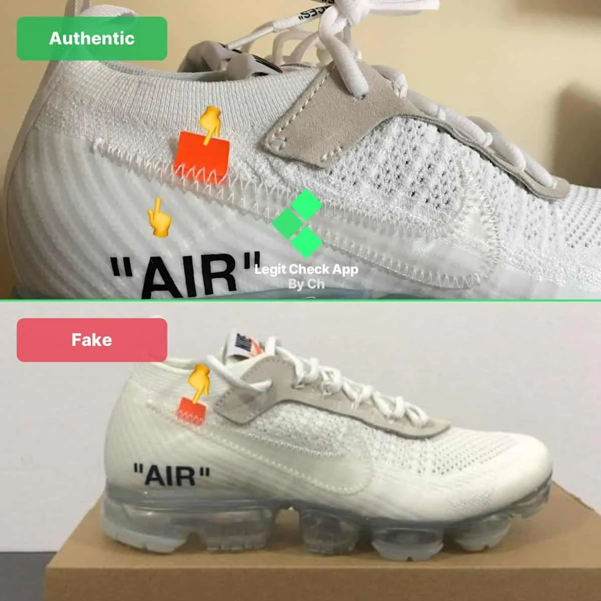Legit check: Hướng dẫn cách phân biệt Off-White Nike Vapormax White Real và Fake Hinh anh 6: Legit check: Huong dan cach phan biet Off-White Nike Vapormax White Real va Fake