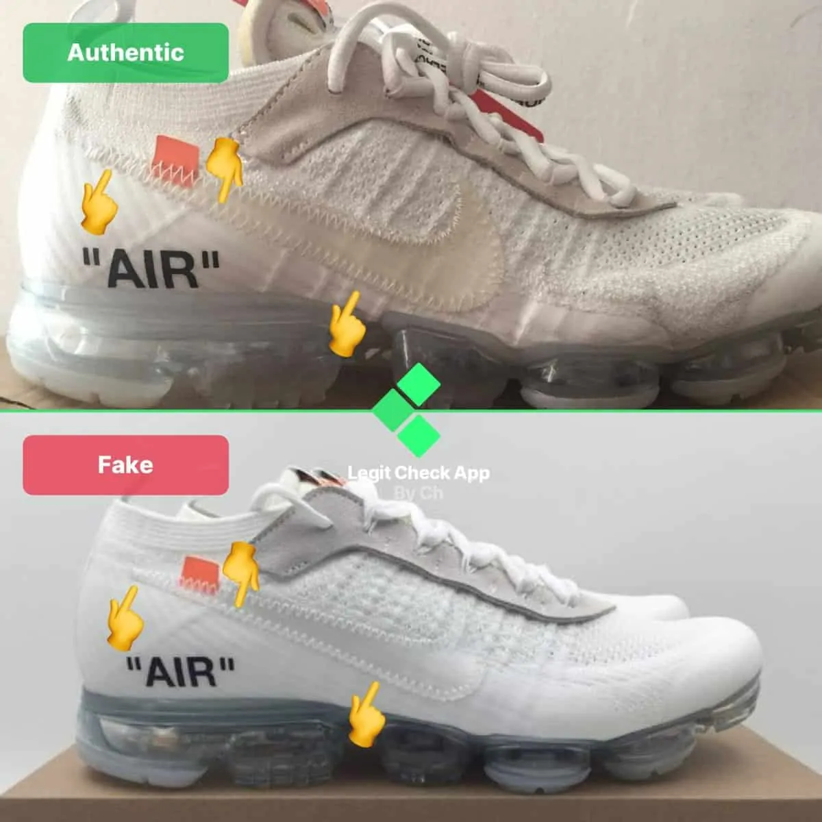 Legit check: Hướng dẫn cách phân biệt Off-White Nike Vapormax White Real và Fake Hinh anh 3: Legit check: Huong dan cach phan biet Off-White Nike Vapormax White Real va Fake