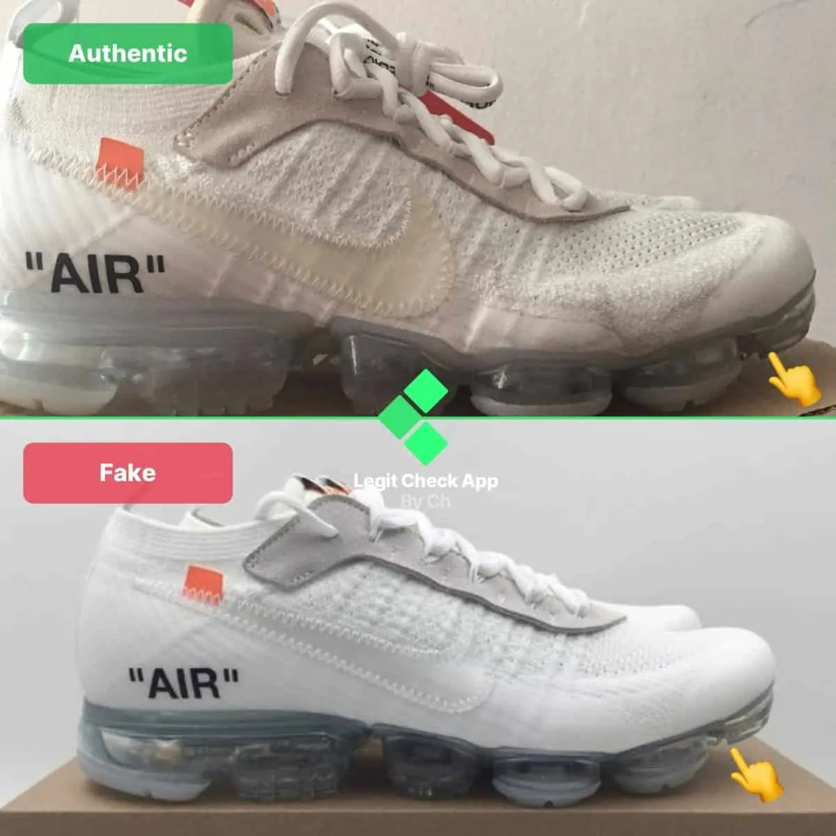 Legit check: Hướng dẫn cách phân biệt Off-White Nike Vapormax White Real và Fake Hinh anh 5: Legit check: Huong dan cach phan biet Off-White Nike Vapormax White Real va Fake