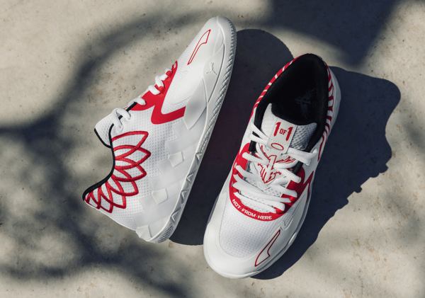 Giay Puma Team Colors 'White High Risk Red' 376941-10