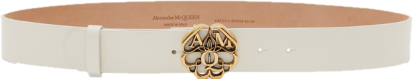 Thắt Lưng Alexander McQUEEN Seal Logo 'Ivory' 6870741BRCF9210