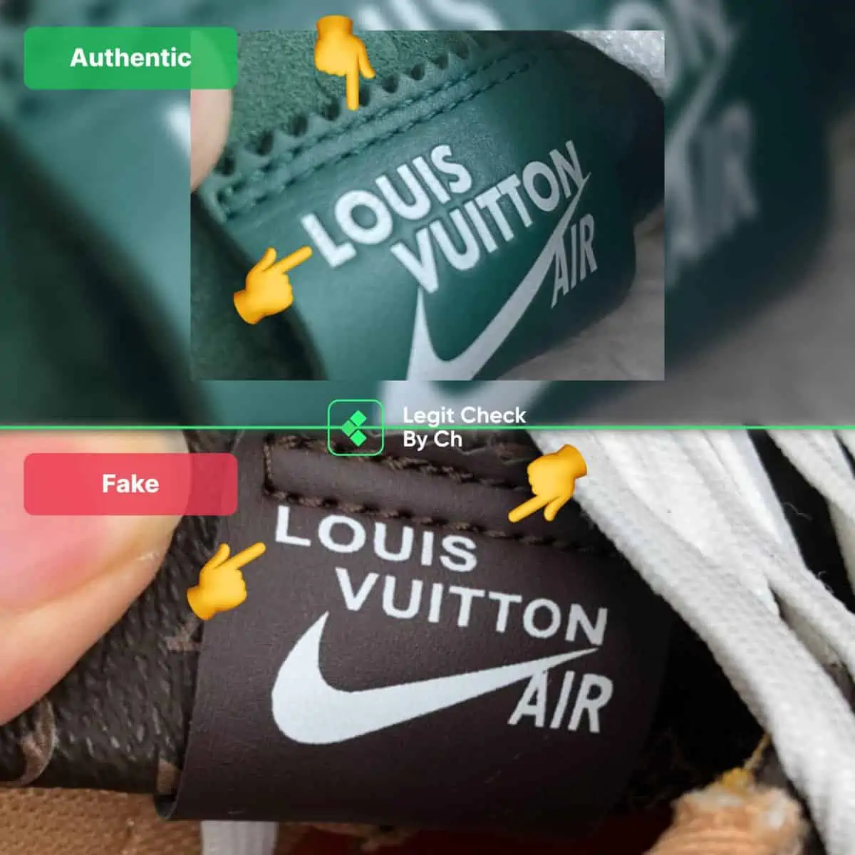 Mách bạn cách nhận biết Louis Vuitton Air Force 1 thật và giả Hinh anh 7: Mach ban cach nhan biet Louis Vuitton Air Force 1 that va gia