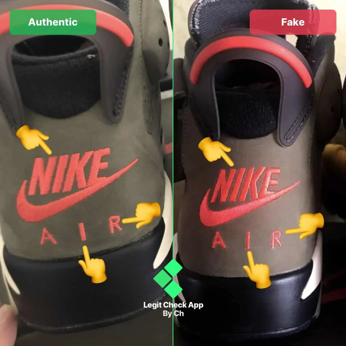 Legit check: Hướng dẫn cách phân biệt Air Jordan 6 Cactus Jack Travis Scott Real và Fake Hinh anh 4: Legit check: Huong dan cach phan biet Air Jordan 6 Cactus Jack Travis Scott Real va Fake