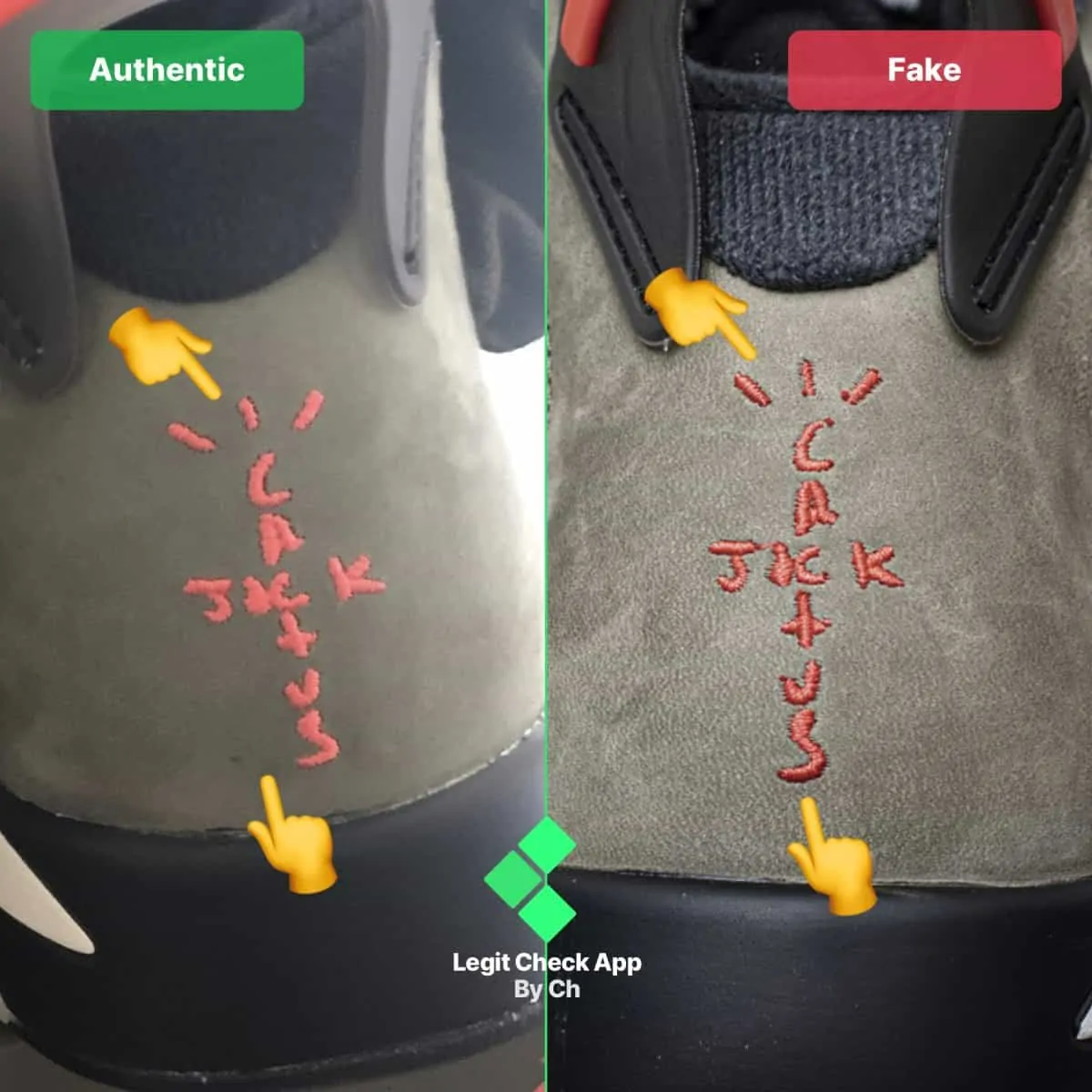 Legit check: Hướng dẫn cách phân biệt Air Jordan 6 Cactus Jack Travis Scott Real và Fake Hinh anh 5: Legit check: Huong dan cach phan biet Air Jordan 6 Cactus Jack Travis Scott Real va Fake