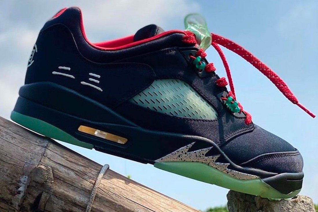 Hinh anh 2: Hinh anh dau tien cua phien ban CLOT x Air Jordan 5 Low