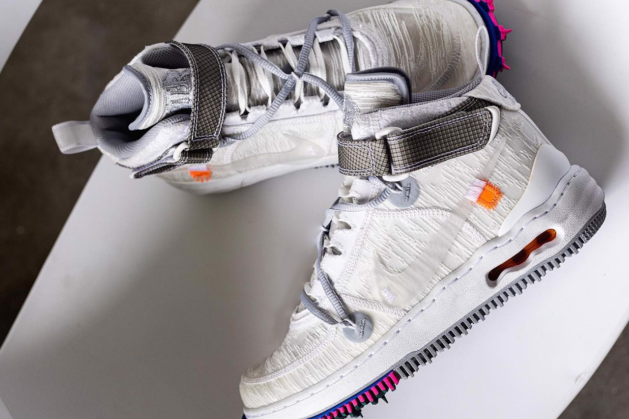 Những hình ảnh mới nhất về phiên bản Off White x Nike Air Force 1 Mid Hinh anh 2: Nhung hinh anh moi nhat ve phien ban Off White x Nike Air Force 1 Mid