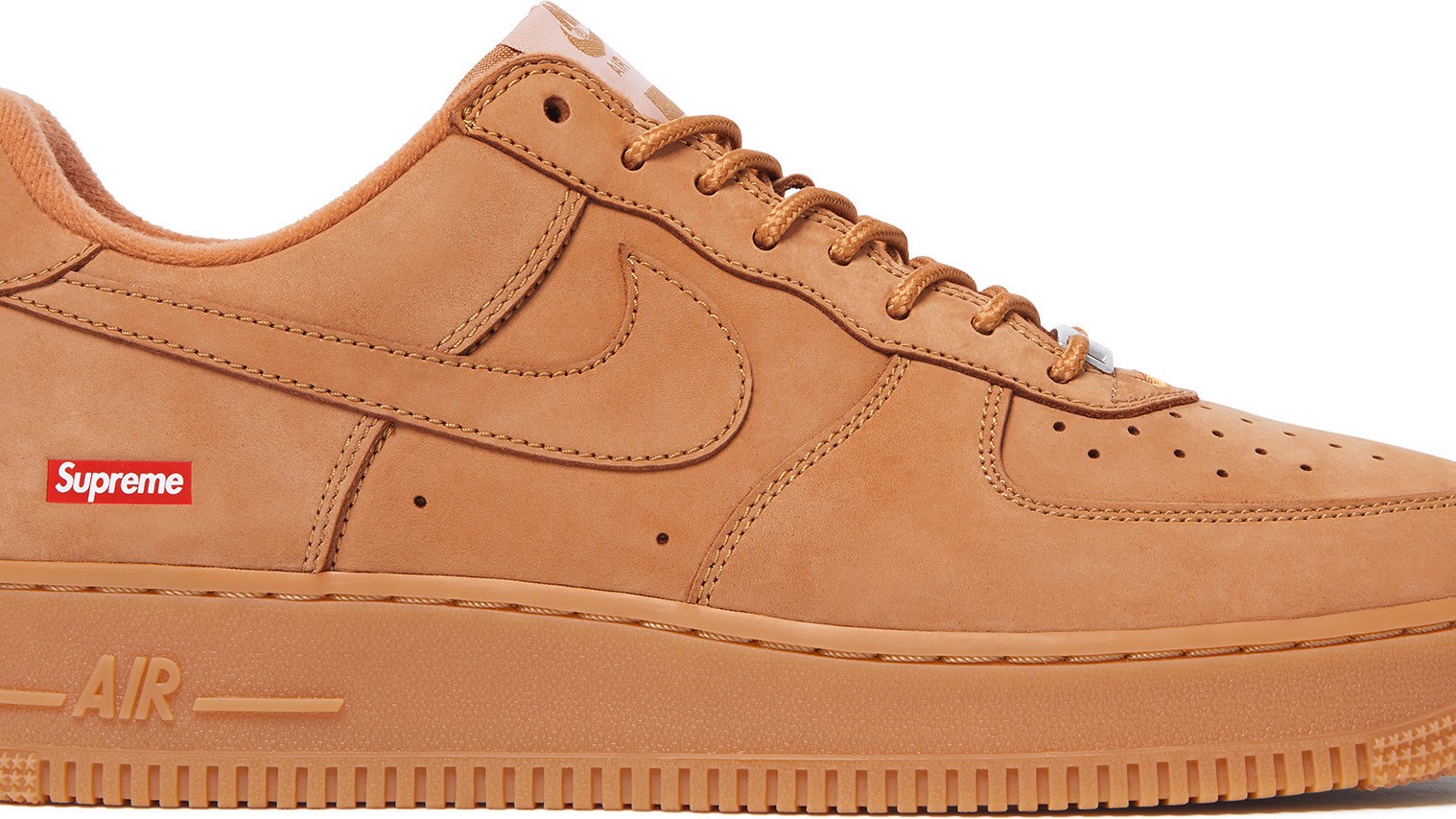 Những hình ảnh hé lộ về Phiên bản Supreme x Nike Air Force 1 "Wheat" Hinh anh 3: Nhung hinh anh he lo ve Phien ban Supreme x Nike Air Force 1 "Wheat"