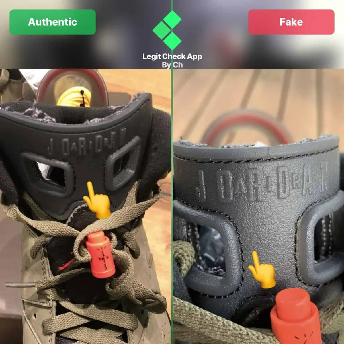 Legit check: Hướng dẫn cách phân biệt Air Jordan 6 Cactus Jack Travis Scott Real và Fake Hinh anh 7: Legit check: Huong dan cach phan biet Air Jordan 6 Cactus Jack Travis Scott Real va Fake