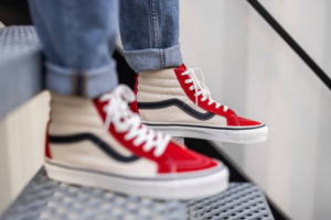 Giay Vans Sk8-Hi 38 DX 'Anaheim Factory White Red' VN0A38GF4UK