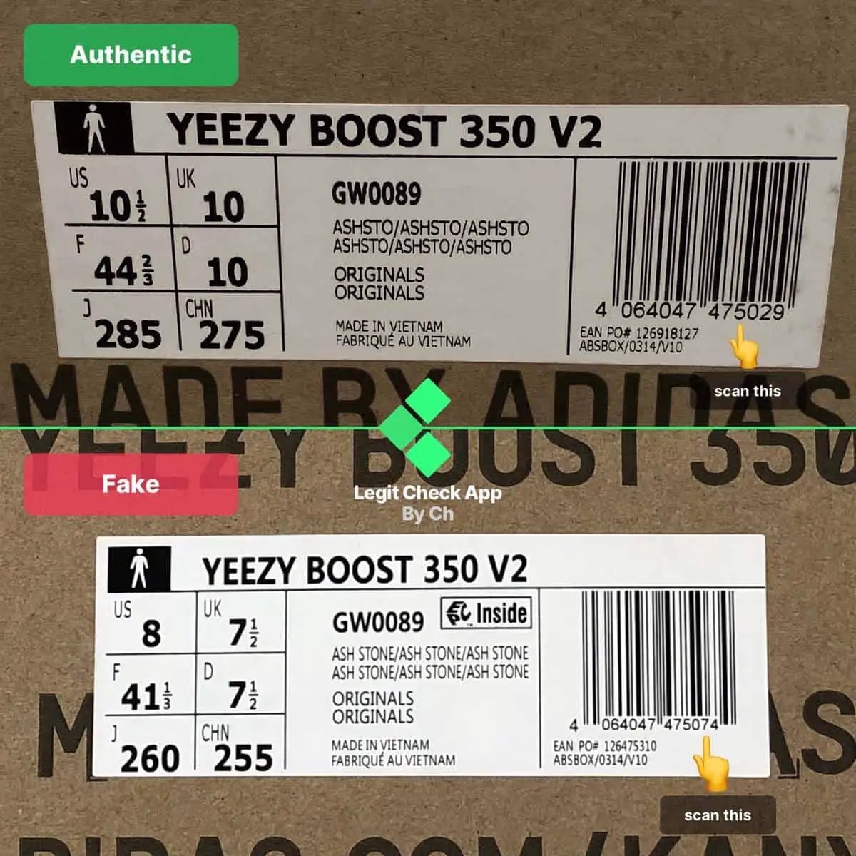 Legitcheck: Hướng dẫn cách phân biệt Yeezy Boost 350 V2 Ash Stone Real và Fake Hinh anh 2: Legitcheck: Huong dan cach phan biet Yeezy Boost 350 V2 Ash Stone Real va Fake