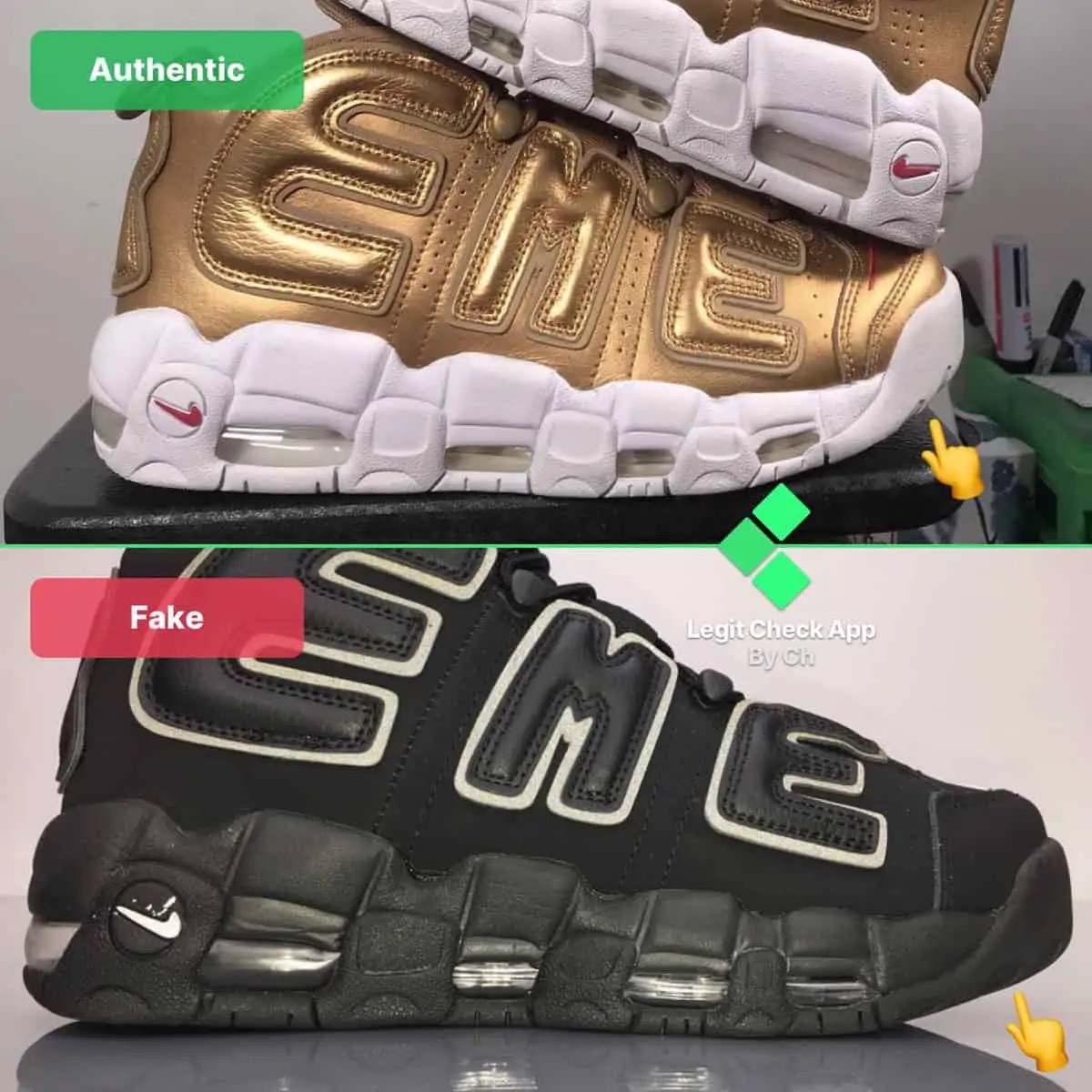 Legitcheck: Cách phân biệt Supreme Nike Air More Uptempo Real và Fake Hinh anh 7: Legitcheck: Cach phan biet Supreme Nike Air More Uptempo Real va Fake