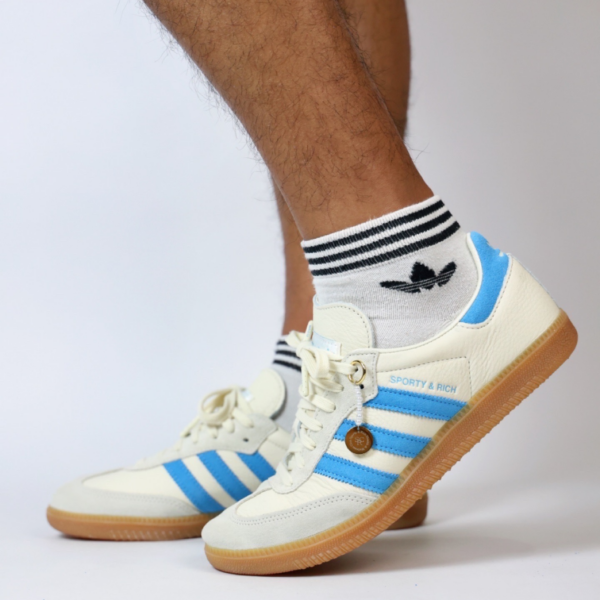 Giay Adidas Sporty & Rich x Samba OG 'Cream Blue' IE7096