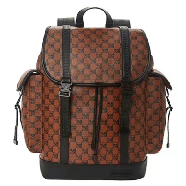 Balo Sprayground Checkerboard Skull Pattern 'Brown' W0815714