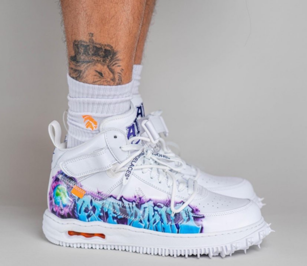Giay Nike x Off-White Air Force 1 Mid SP 'Leather Graffiti' DR0500-100