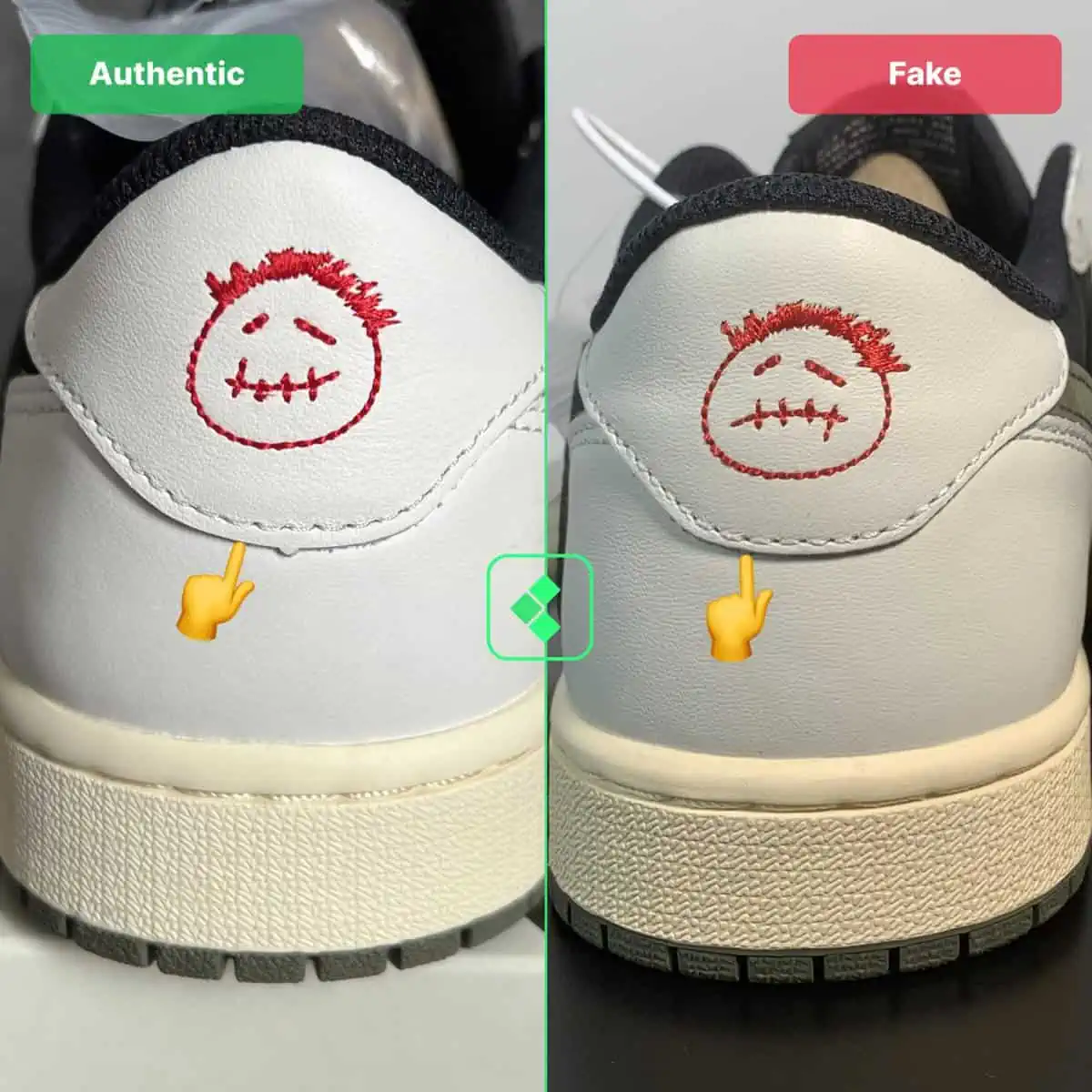 Những mẹo để xác định Travis Scott Air Jordan 1 Low "Olive" chính hãng Hinh anh 5: Nhung meo de xac dinh Travis Scott Air Jordan 1 Low "Olive" chinh hang
