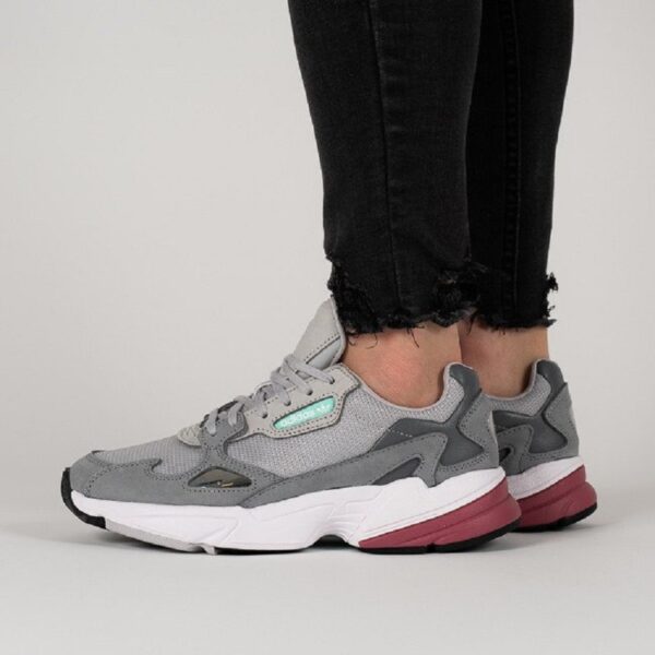 Giay Adidas Falcon 'Grey Maroon' D96698