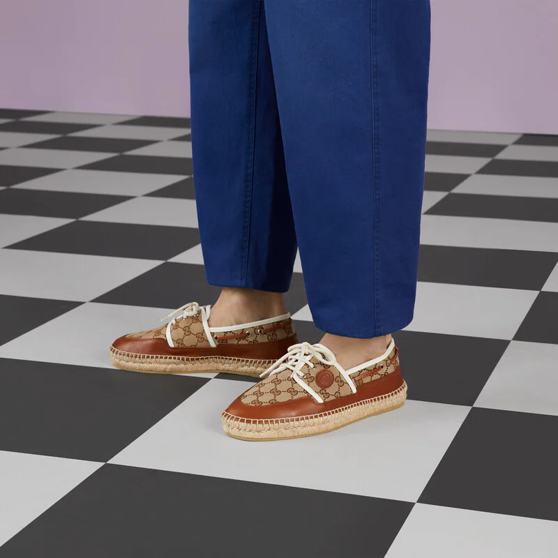 Giay Gucci Lace-Up GG Shoe 'Beige' 725799-FAA5X-9780