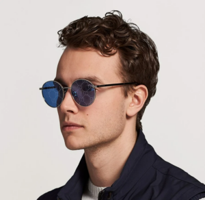 Kinh Gucci Mirror Logo Round Sunglasses 'Blue' GG0944SA-004