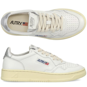 Giay Autry Medalist Low Leather 'White Silver' AULM-LL05
