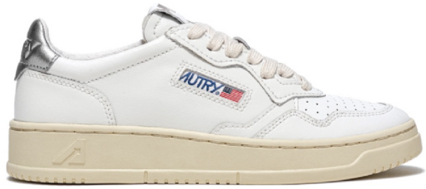Giay Autry Medalist Low Leather 'White Silver' AULW-LL05
