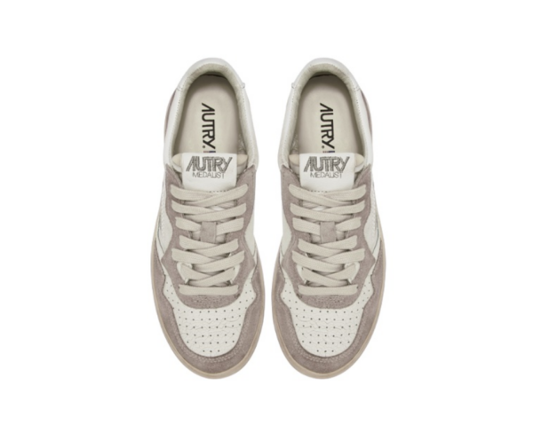 Giay Autry Medalist Low Leather Suede 'White' AULM-LD01
