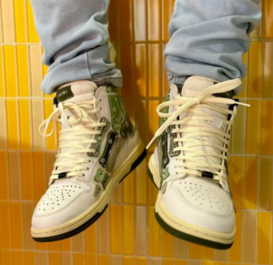 Giay Amiri Skel Hi Top 'White Green' MFS032-790