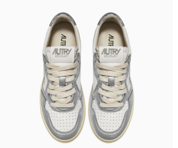 Giay Autry Medalist Low Leather 'White Silver' AULW-WB18
