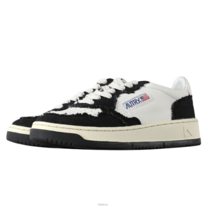 Giay Autry Medalist Low Goatskin 'White Black' AULW-CB02