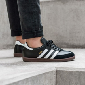 Giay Adidas Samba Leather 'Black White' 019000