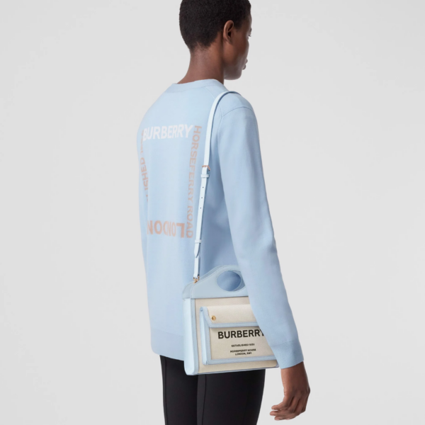 Tui Burberry Mini Canvas Leather Pocket 'Pale Blue' 80324061