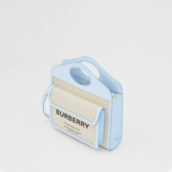 Tui Burberry Mini Canvas Leather Pocket 'Pale Blue' 80324061