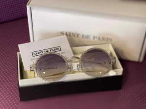 Kinh Saint De Paris Gabrielle Sunglasses With Gradient Lenses 'White Silver'
