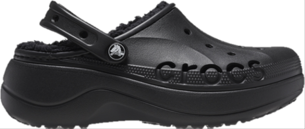 Dep Crocs Baya Platform Lined Clogs 'Black' 208708-001