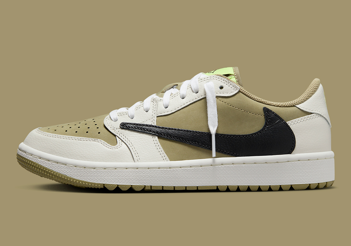 Travis Scott x Air Jordan 1 Low Golf Neutral Olive - khi hip hop và thể thao kết hợp Hinh anh 2: Travis Scott x Air Jordan 1 Low Golf Neutral Olive - khi hip hop va the thao ket hop