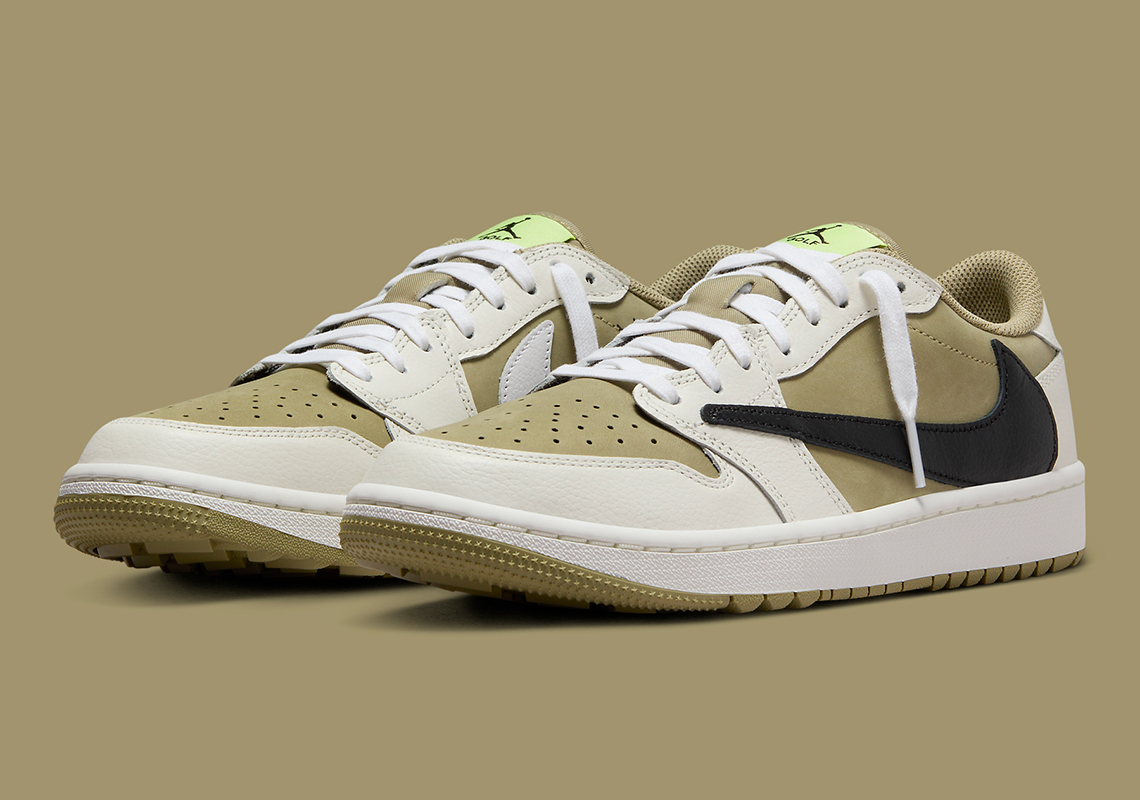 Travis Scott x Air Jordan 1 Low Golf Neutral Olive - khi hip hop và thể thao kết hợp Hinh anh 1: Travis Scott x Air Jordan 1 Low Golf Neutral Olive - khi hip hop va the thao ket hop