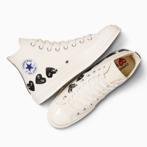 Giay Converse x Play Comme des Garcons Chuck 70 Hi 'Multi Heart Egret' A08148C