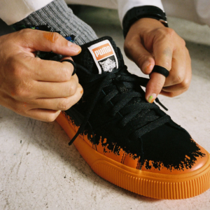 Giay Puma Suede Skate x Hirotton 'Black Orange' 389993-01