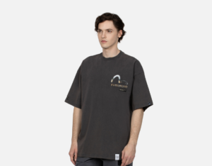 Ao Evisu Metallic Seagull Print Wide Fit 'Grey' 2EAGNM3TS5178OSCT