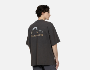 Ao Evisu Metallic Seagull Print Wide Fit 'Grey' 2EAGNM3TS5178OSCT