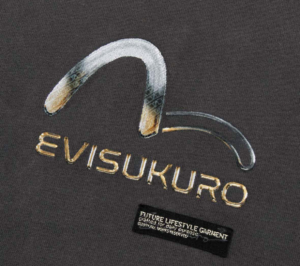 Ao Evisu Metallic Seagull Print Wide Fit 'Grey' 2EAGNM3TS5178OSCT