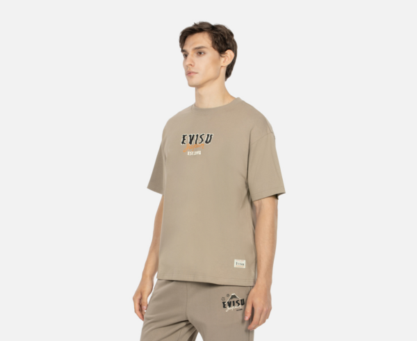 Ao Evisu Kumadori Daruma Daicock Print Relax Fit 'Cream'