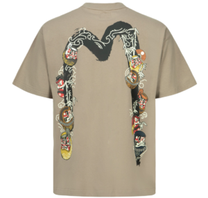 Ao Evisu Kumadori Daruma Daicock Print Relax Fit 'Cream'