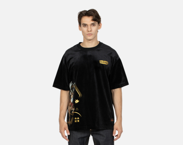 Ao Evisu Divine Deer Print And Foil Logo Loose Fit 'Black' 2EAHTM3TS7080LFPL