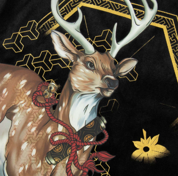 Ao Evisu Divine Deer Print And Foil Logo Loose Fit 'Black' 2EAHTM3TS7080LFPL
