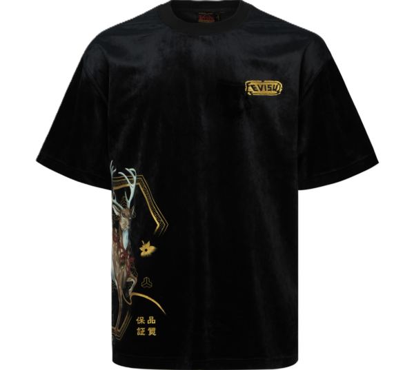 Ao Evisu Divine Deer Print And Foil Logo Loose Fit 'Black' 2EAHTM3TS7080LFPL