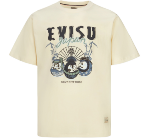 Ao Evisu Kumadori Daruma Print Regular Fit 'Cream' 2EAHTM3TS1102XXCT