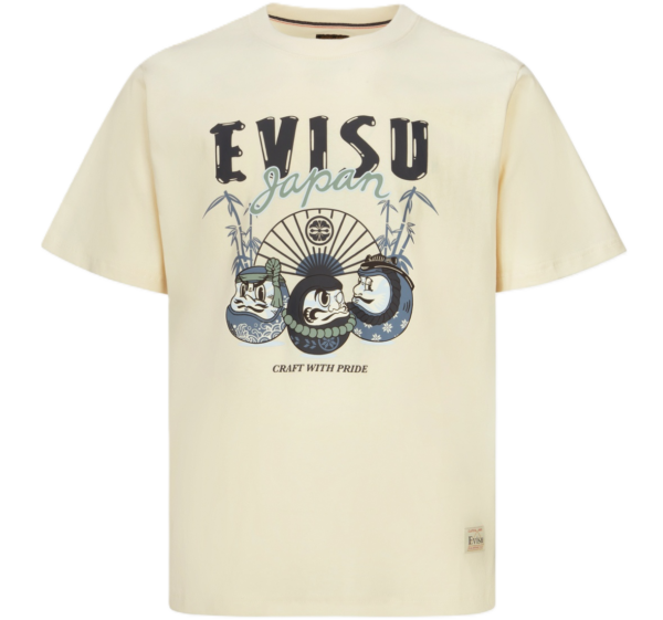 Ao Evisu Kumadori Daruma Print Regular Fit 'Cream' 2EAHTM3TS1102XXCT