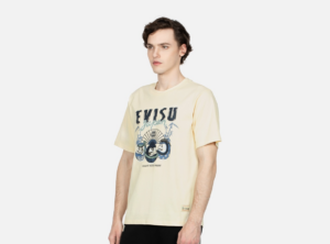 Ao Evisu Kumadori Daruma Print Regular Fit 'Cream' 2EAHTM3TS1102XXCT